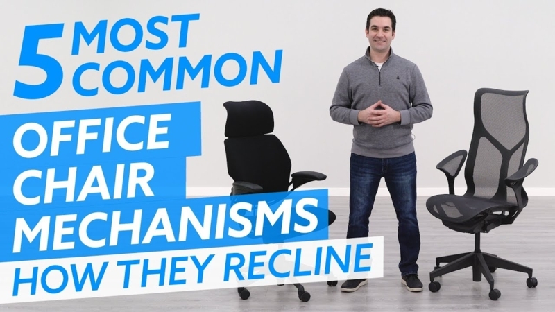 Annotated Collage of Five Common Office Chair Tilt Mechanism Types