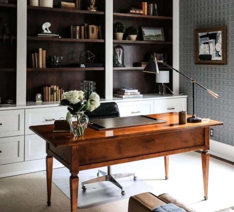 Antique Secretary Desk featuring Marquetry Inlay and Cabriole Legs