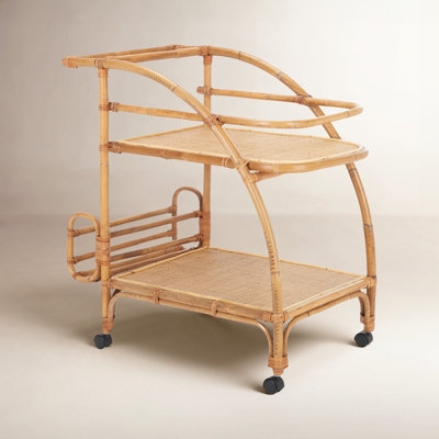 Bar Cart Farmhouse Mobile Beverage Station with X-Frame Detail
