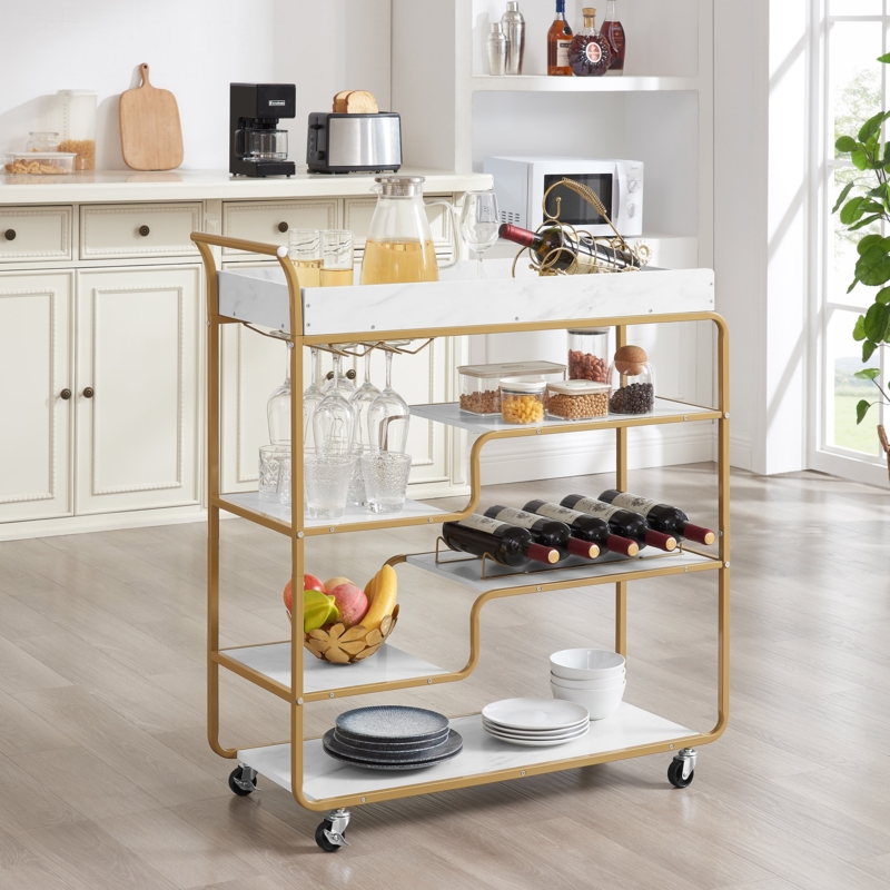 Bar Cart Six Tier Design With Mesh Side Details Industrial Kitchen