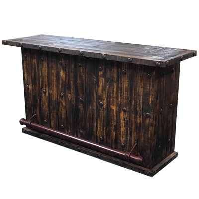 Bar Cart Stemware Rack Bottle Storage Rustic Wood Metal
