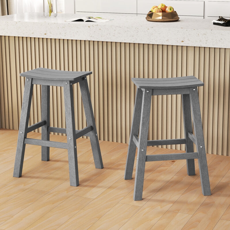 Bar Stool Backless Profile HDPE Material Black Durable Composite Stools