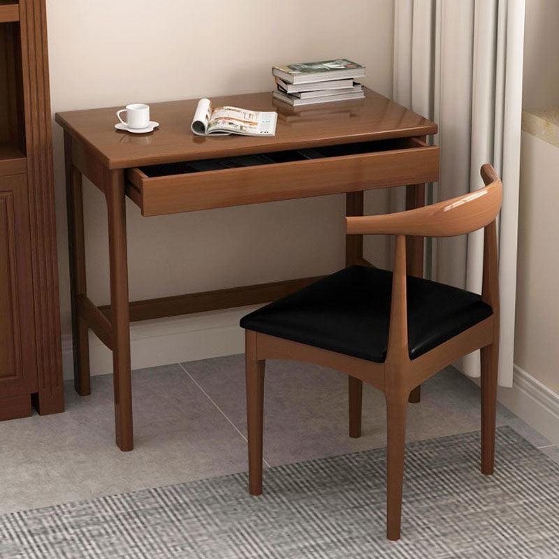 Bedroom Task Desk with H-Shaped Base and Integrated Drawers