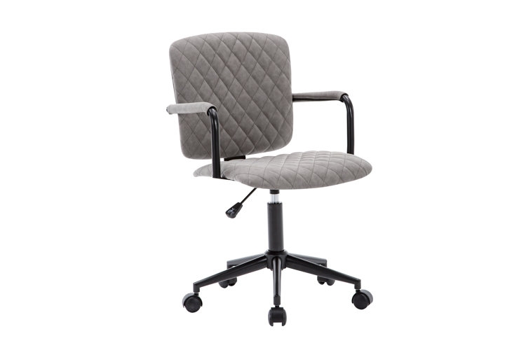 Bentwood Office Chair with Blue Upholstery and Chrome Base