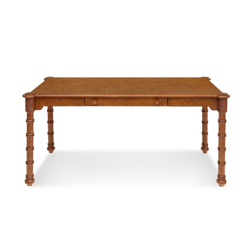 Birdseye Maple Writing Desk with Faux Bamboo Trim