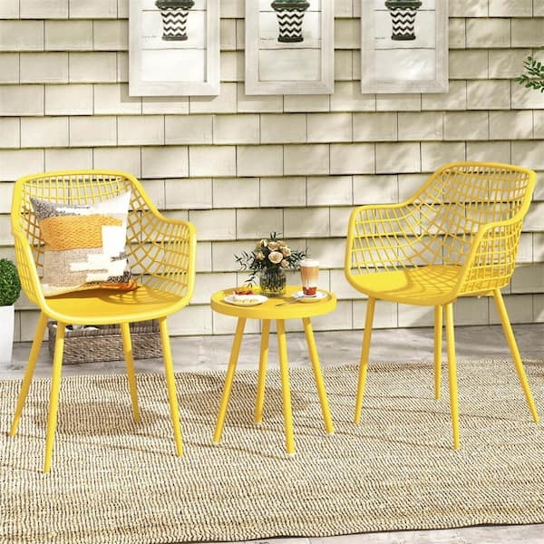 Bistro Set Plastic Wishbone Back Round Table Modern