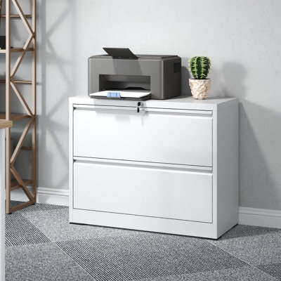 Black Lateral File Cabinet with Locking Mechanism