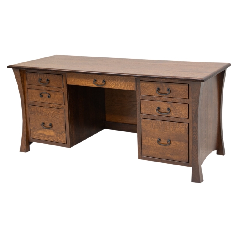 Brooklyn Quarter Sawn White Oak Wood Executive Desk