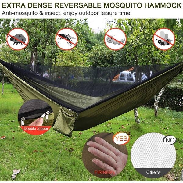 Camping Hammock Tent With Overhead Tarp Cover and Integrated Mesh