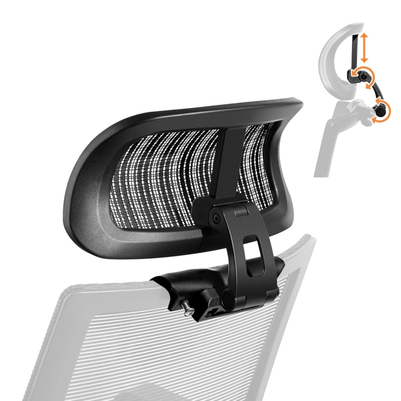 Chair Headrest Triple Axis Adjustment Mesh Adjustable Desk Chair Part