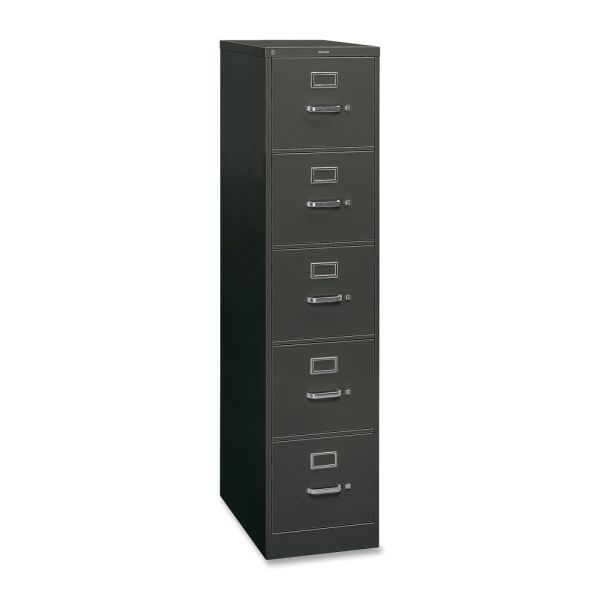 Charcoal File Cabinet Five Drawers Label Holders Home Office Filing