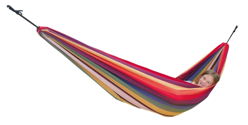 Child Size Hammock with Spreader Bars for Playful Backyard Setting