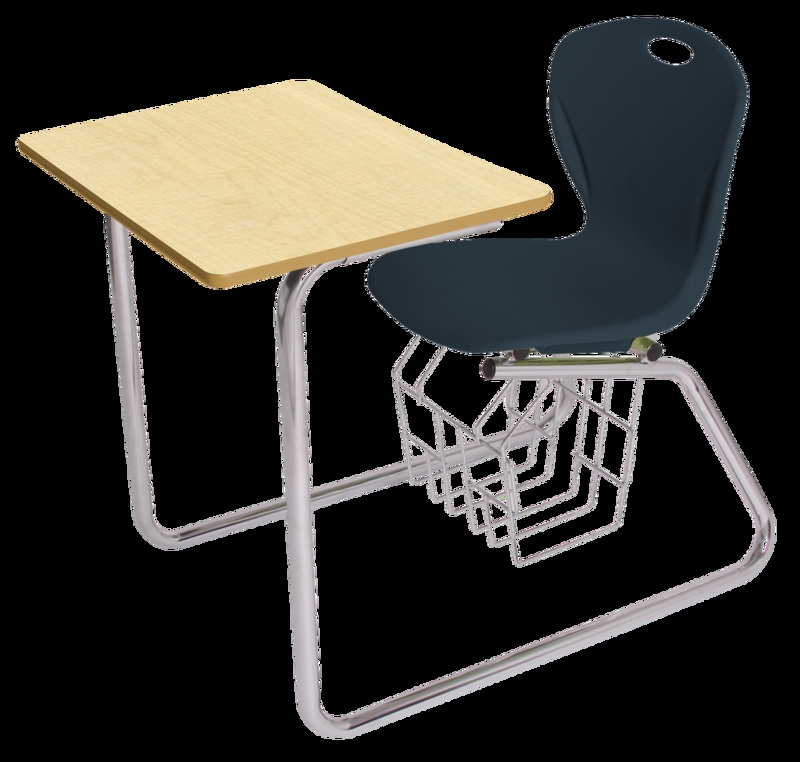 Classroom Chair Sled Base Cobalt Blue Handle Cutout Modern Industrial