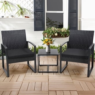 Compact Outdoor Conversation Set with Textilene Mesh Fabric, Brown