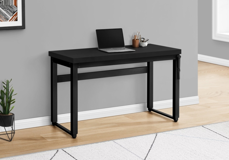 Computer Desk, Adjustable Height, Rectangular Top, Metal Frame
