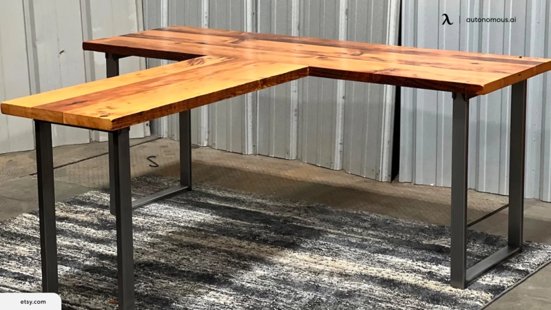 Computer Desk Adjustable Height Standing Setup for Two Light Wood
