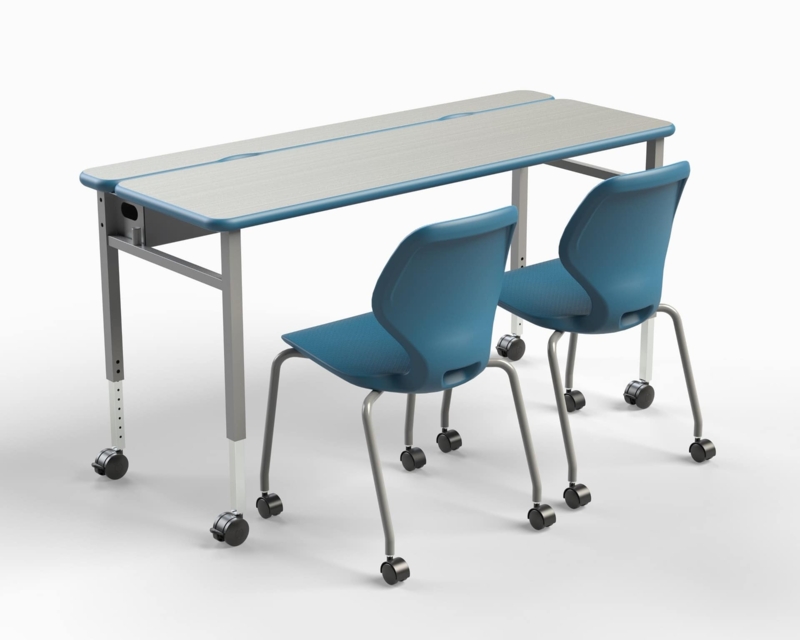 Computer Desk Casters Central Cutout Cantilever Frame