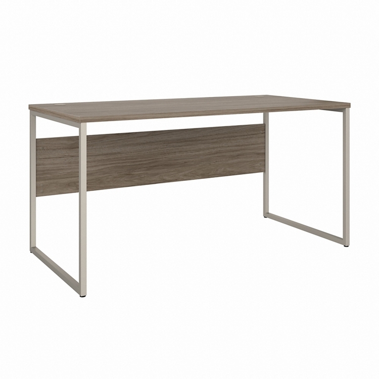 Computer Desk Dark Walnut Loop Legs Cable Management Metal Frame
