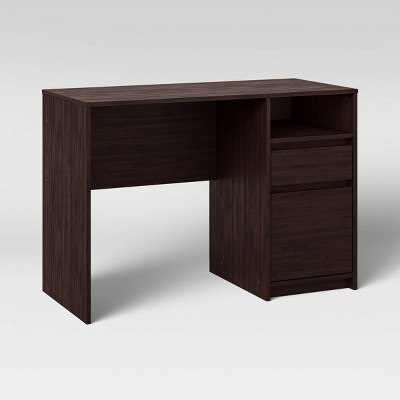 Computer Desk Espresso Finish Keyboard Tray Compact