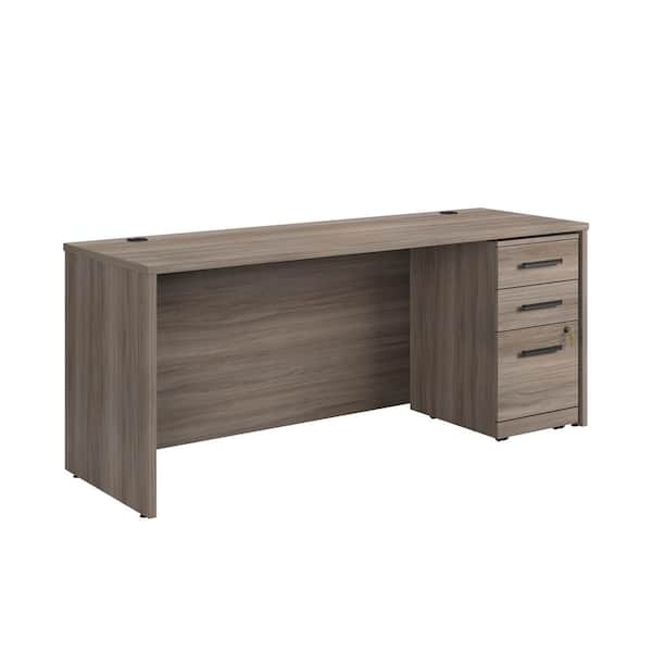 Computer Desk Hudson Elm Black Metal Frame Mobile Pedestal