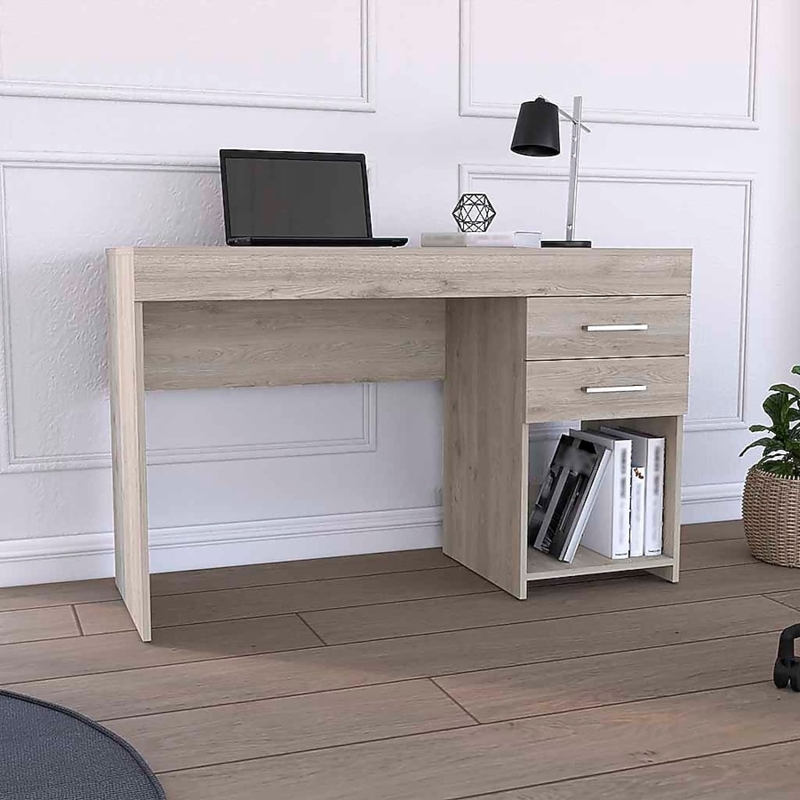 Computer Desk Integrated Monitor Riser Hutch Shelf Minimalist