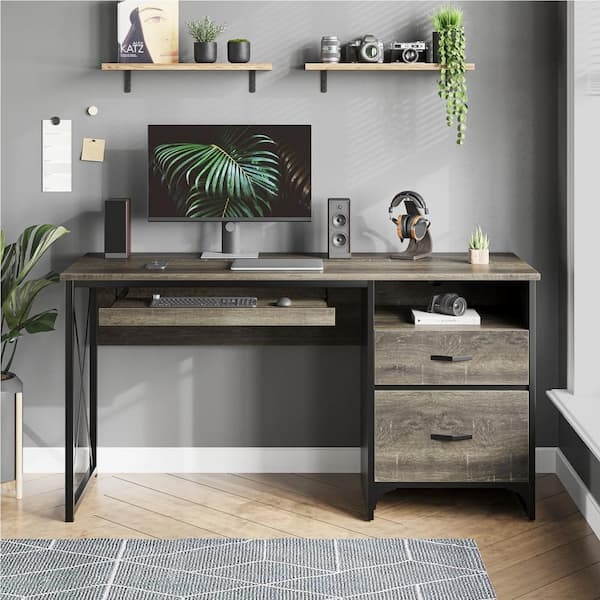 Computer Desk Monitor Shelf Keyboard Tray Multi-Tier Workstation