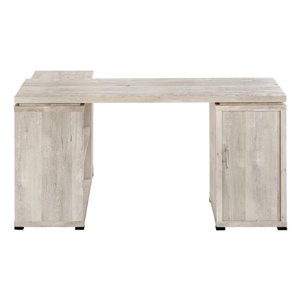 Computer Desk Weathered Wood Look with Thick Panel Design