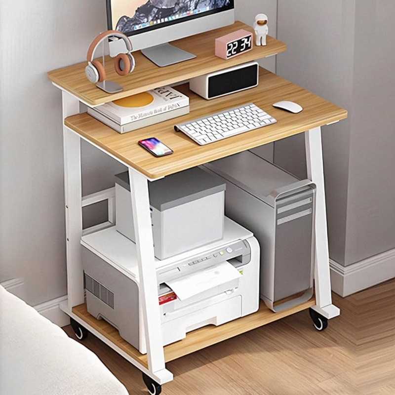 Computer Desk with Rolling Casters and Keyboard Tray