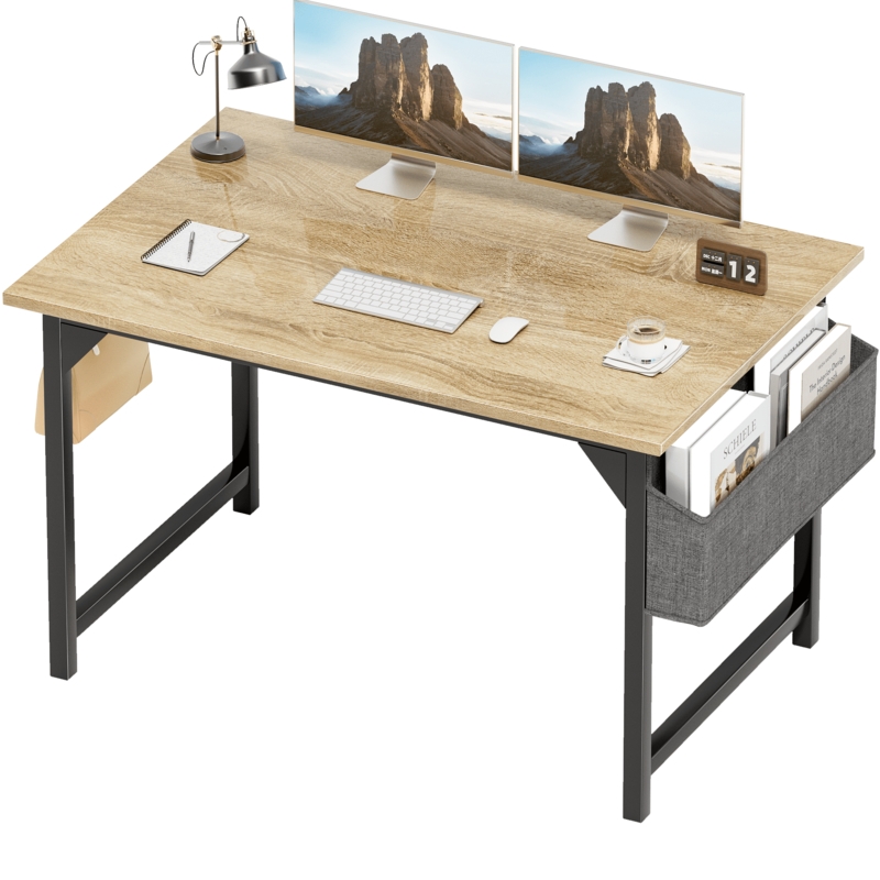 Computer Desk with Side Storage Bag and Headphone Hook