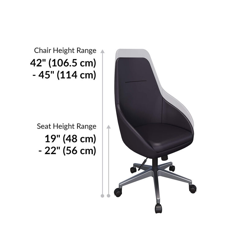 Conference Chair Charcoal Gray Upholstery Polished Metal Padded Arms