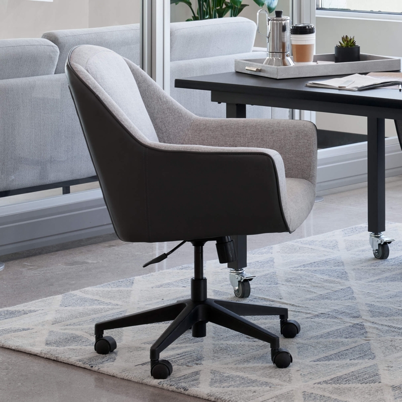 Conference Chair, Charcoal Grey with Four-Star Base and Fixed Glides