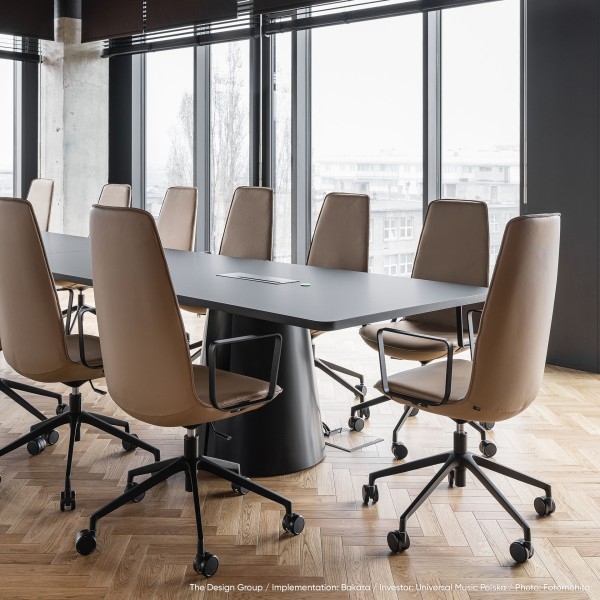 Conference Chair, Gray Upholstery with Four-Star Base