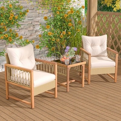Conversation Set Featuring All Weather Wicker and Curved Arms