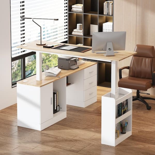 Corner Standing Desk Matte Finish with Digital Memory Presets