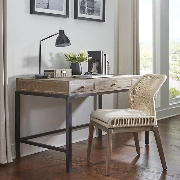Country Chic Writing Desk with Turned Legs, Honey Finish