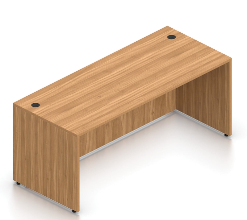 Deep Writing Desk with Sled Base and Wood Toned Top