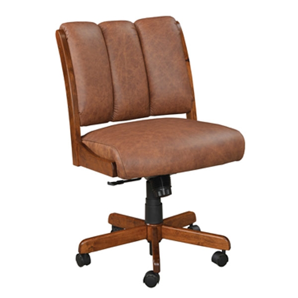 Desk Chair Armless Cinnamon Upholstery Traditional Home Office