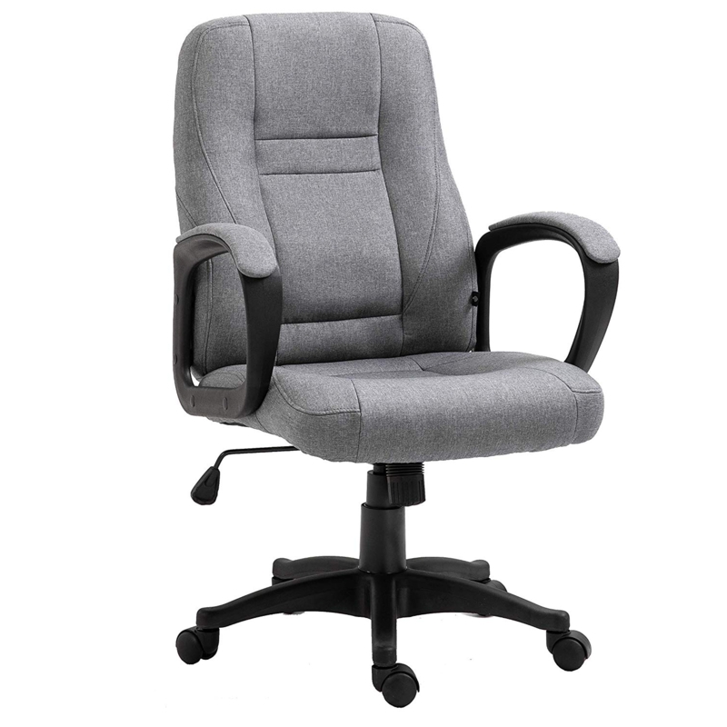 Desk Chair Armless Heathered Fabric Polished Chrome Base