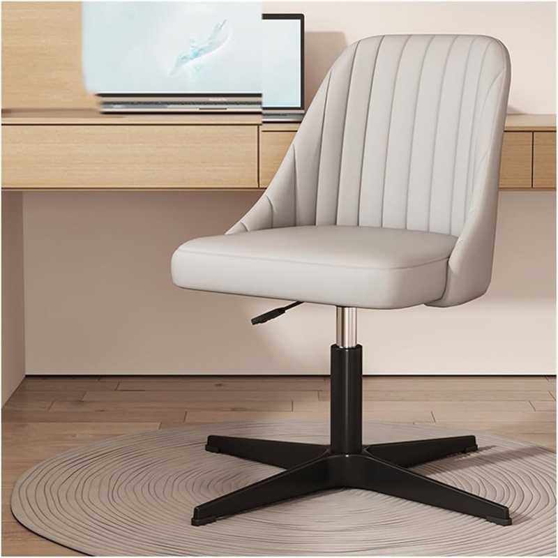 Desk Chair Blue Channel Tufted Polished Chrome Swivel Casters