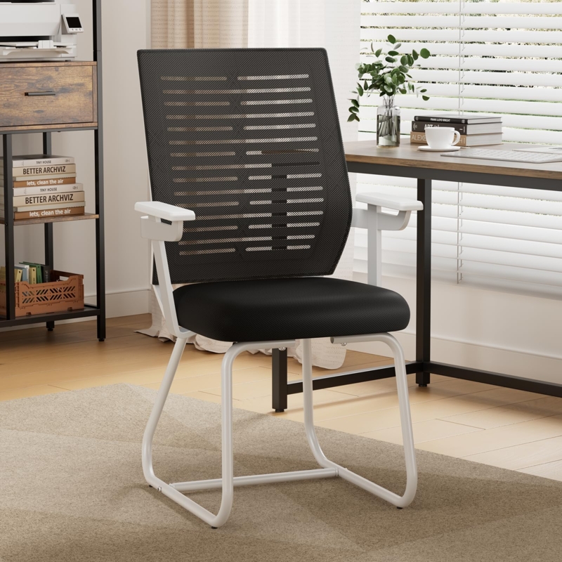 Desk Chair Charcoal Grey Stationary 4-Leg Base
