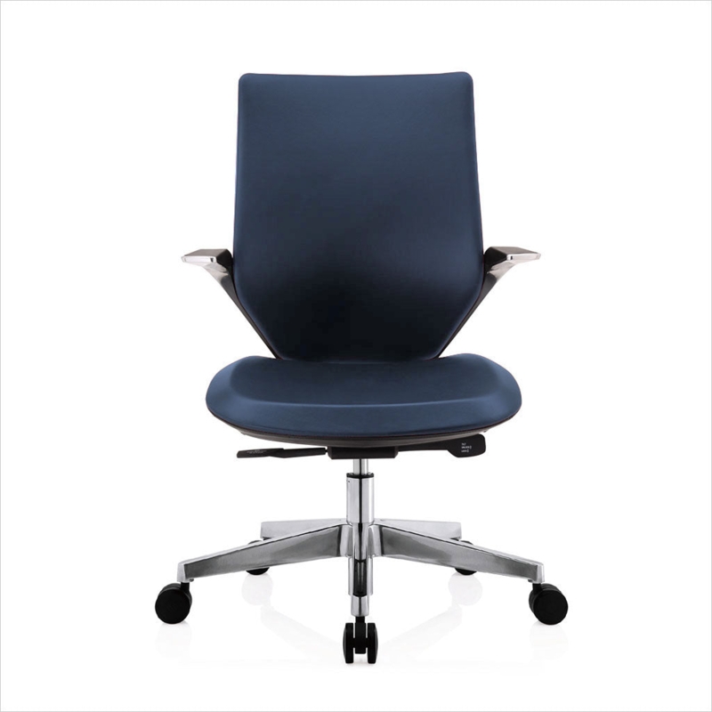Desk Chair Design with Chrome Loop Arms & Horizontal Ribbing