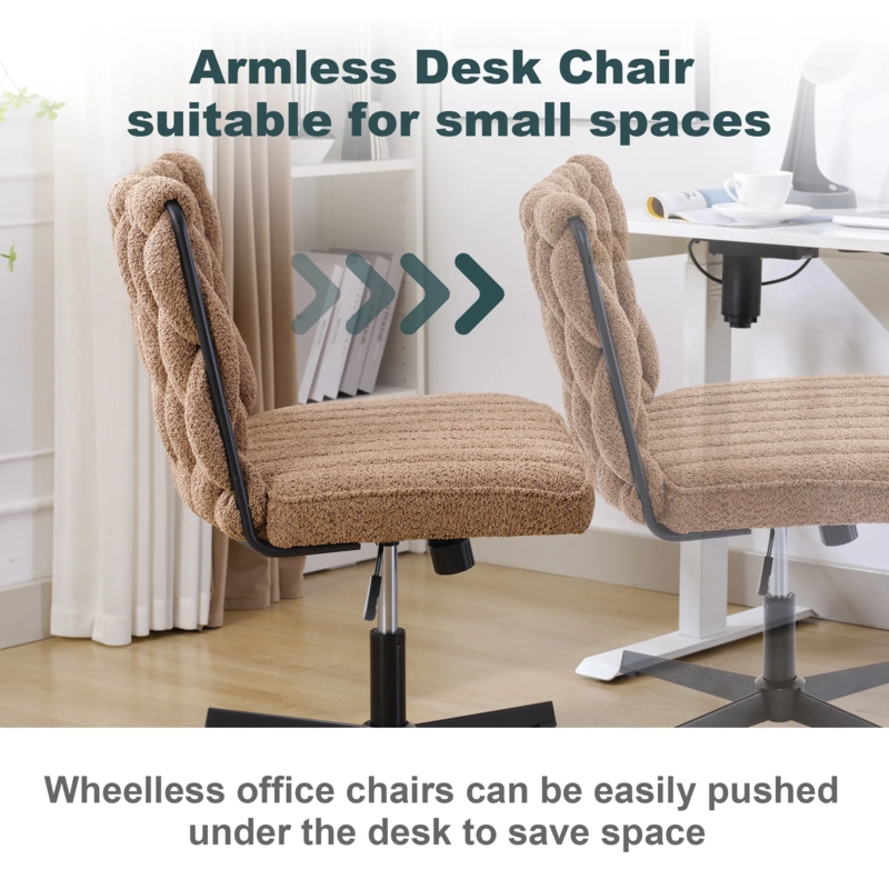 Desk Chair Distressed Brown Vertical Channeled Sled