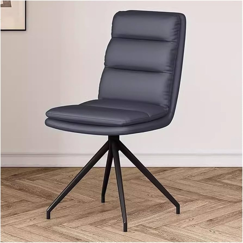 Desk Chair Dusty Blue Scalloped Back Gold Cross Base
