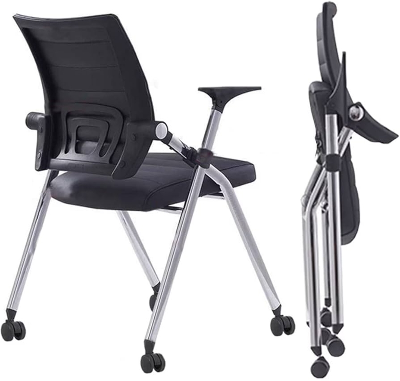 Desk Chair Folding Mechanism Padded Seat with Wheels