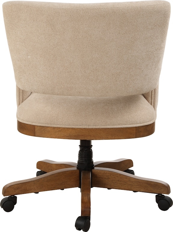 Desk Chair Grey Woven Upholstery Bentwood Frame Matte Black Base