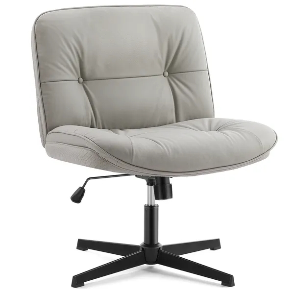 Desk Chair Wide Seat Cushion Ribbed Surface Height Adjustable