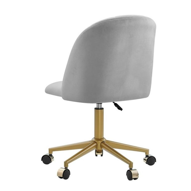 Desk Chair with Curved Barrel Silhouette & Gold-Toned Base