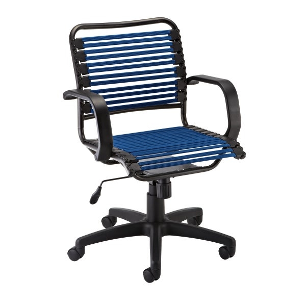 Desk Chair with Flat Bungee Cords, Industrial Metal Frame and Arms