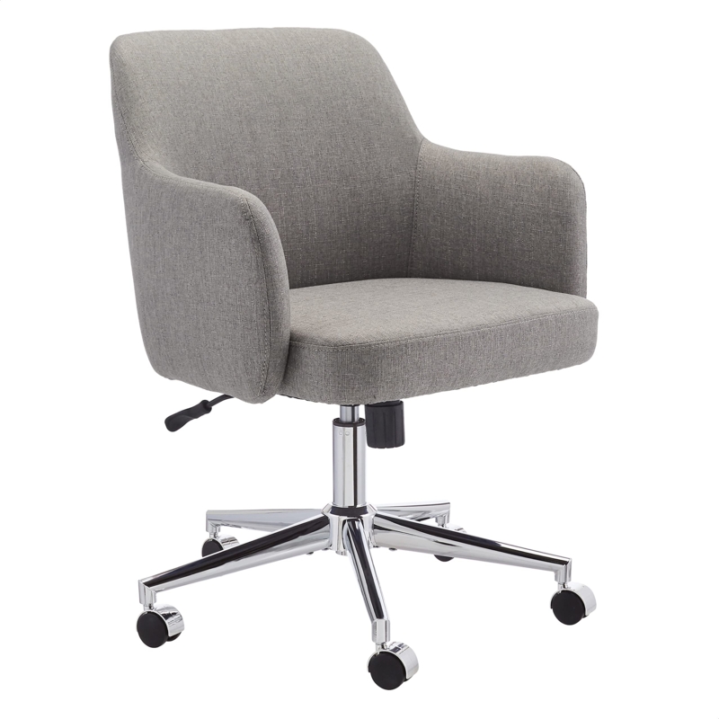Desk Chair with Woven Upholstery & Polished Chrome Base