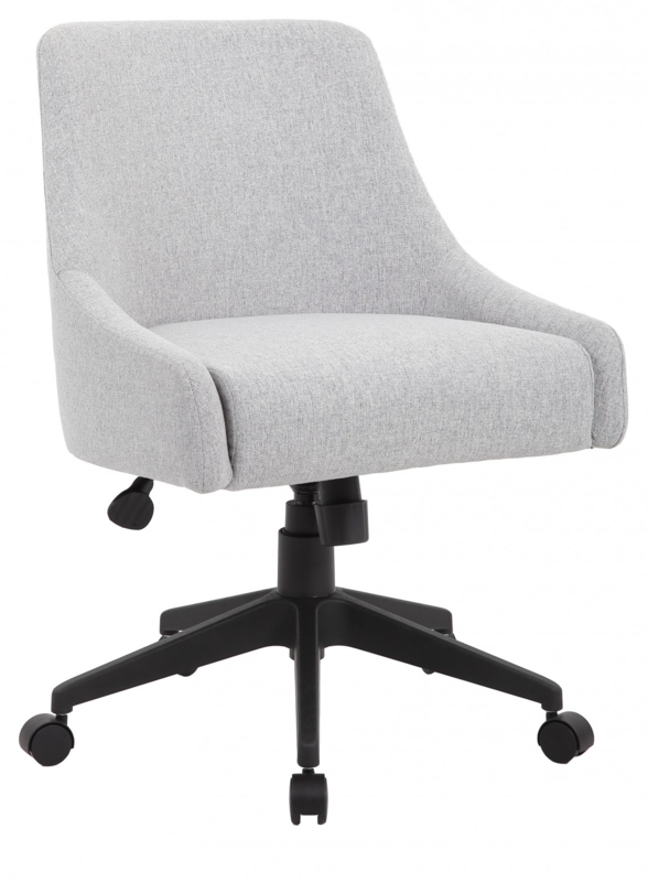 Desk Chair Woven Fabric Looped Armrests Five Spoke Base